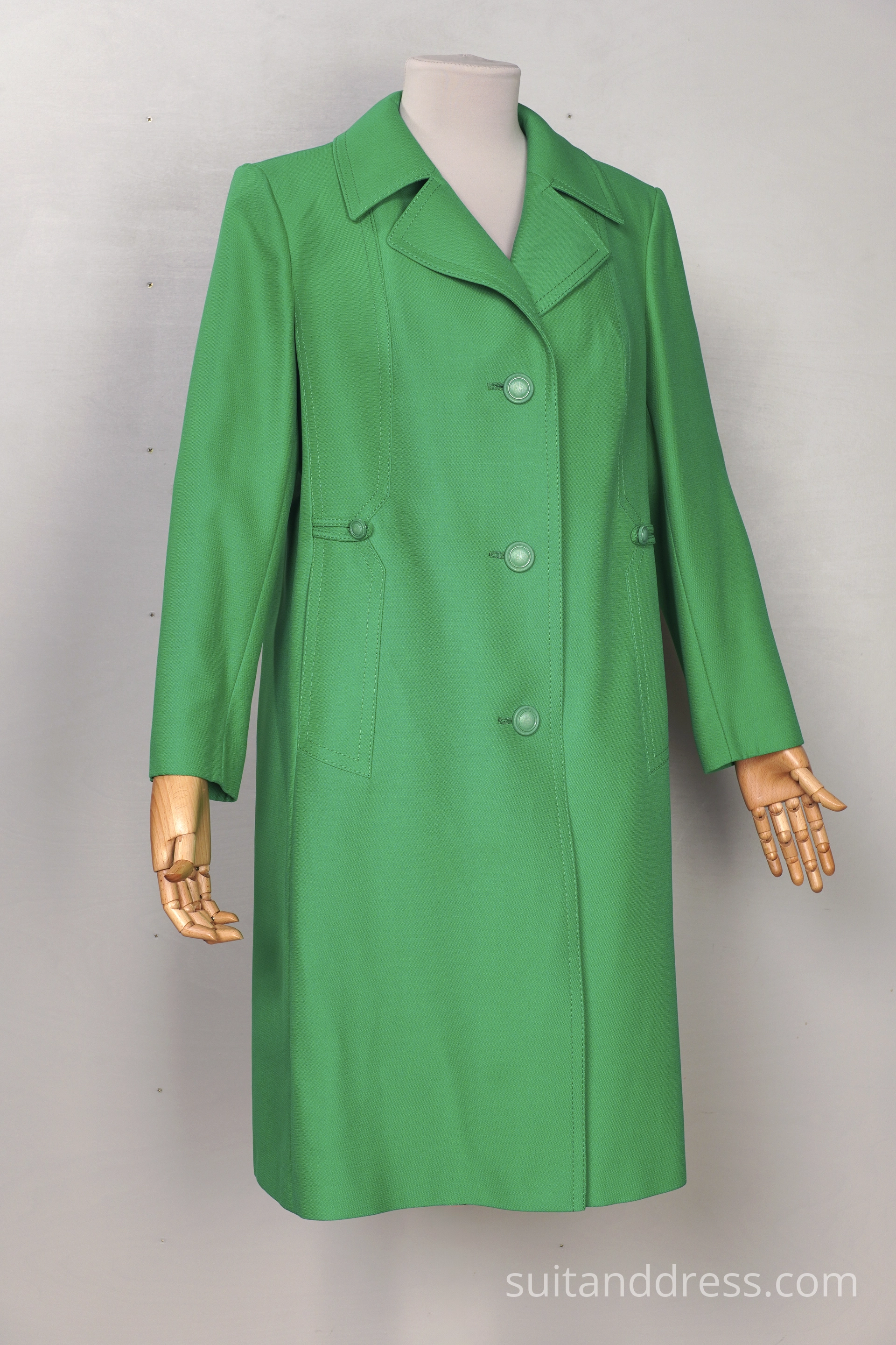 70s neon green trench coat