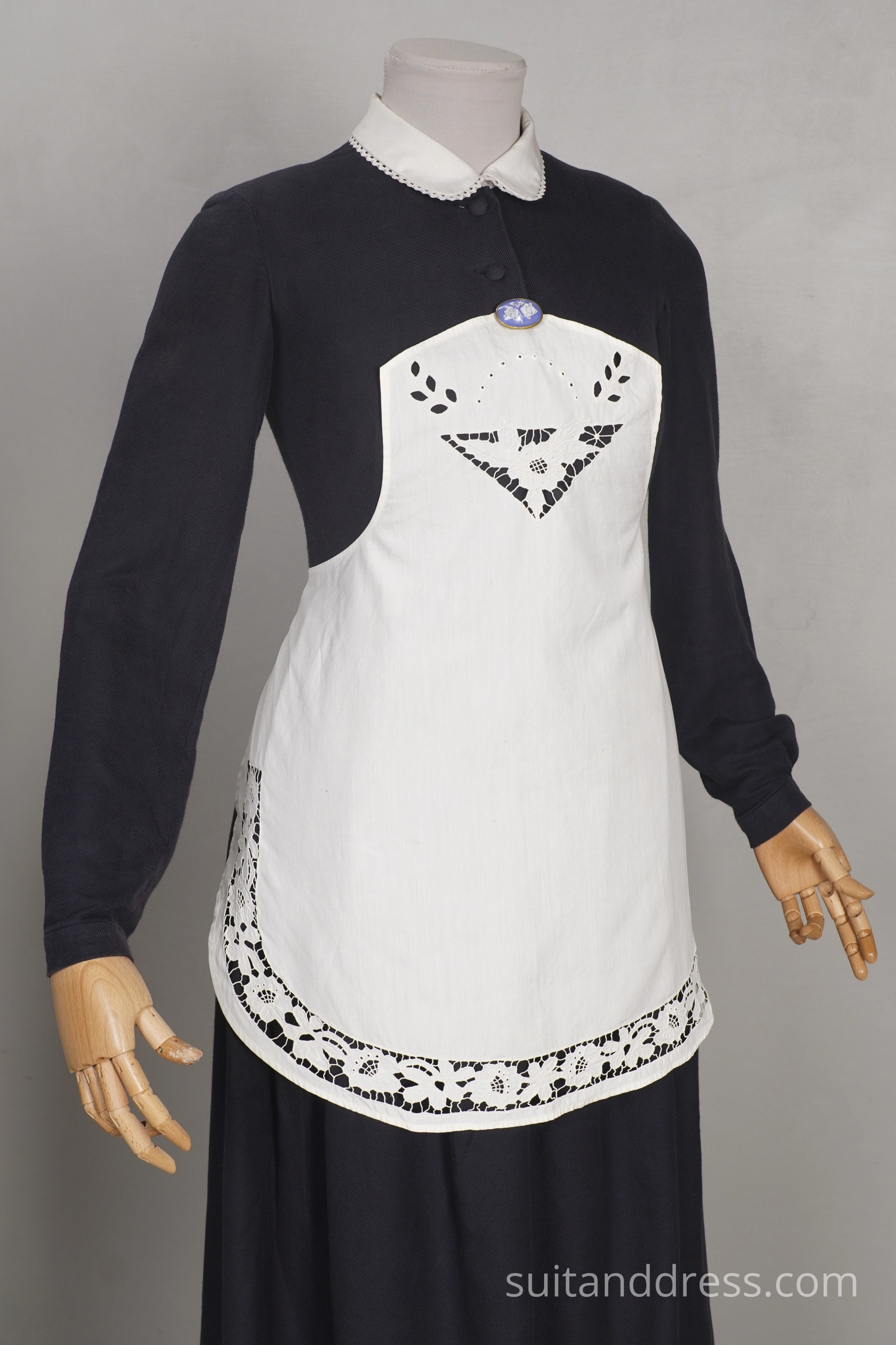 WHITE CUTWORK EMBROIDERY APRON, 1920s costume rent in Latvia Riga