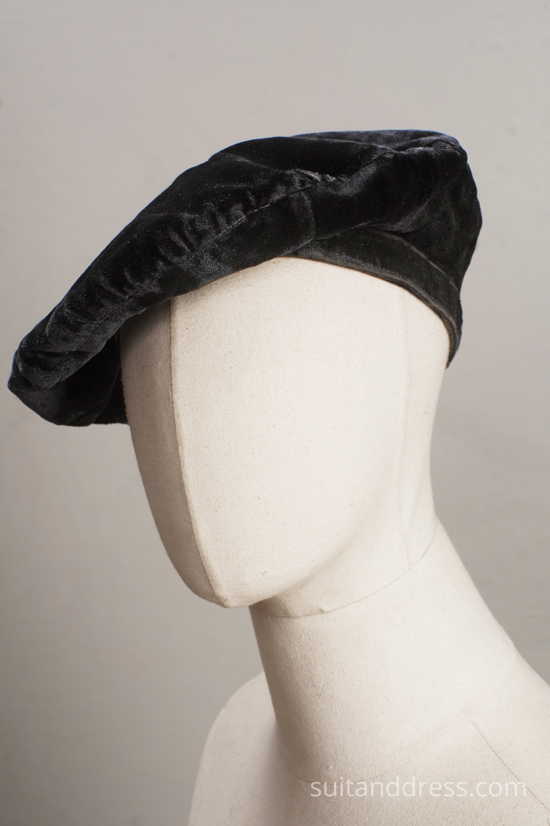 melna samta berete vīriešu mode 20.gs. sākumā vintage mākslinieku stils