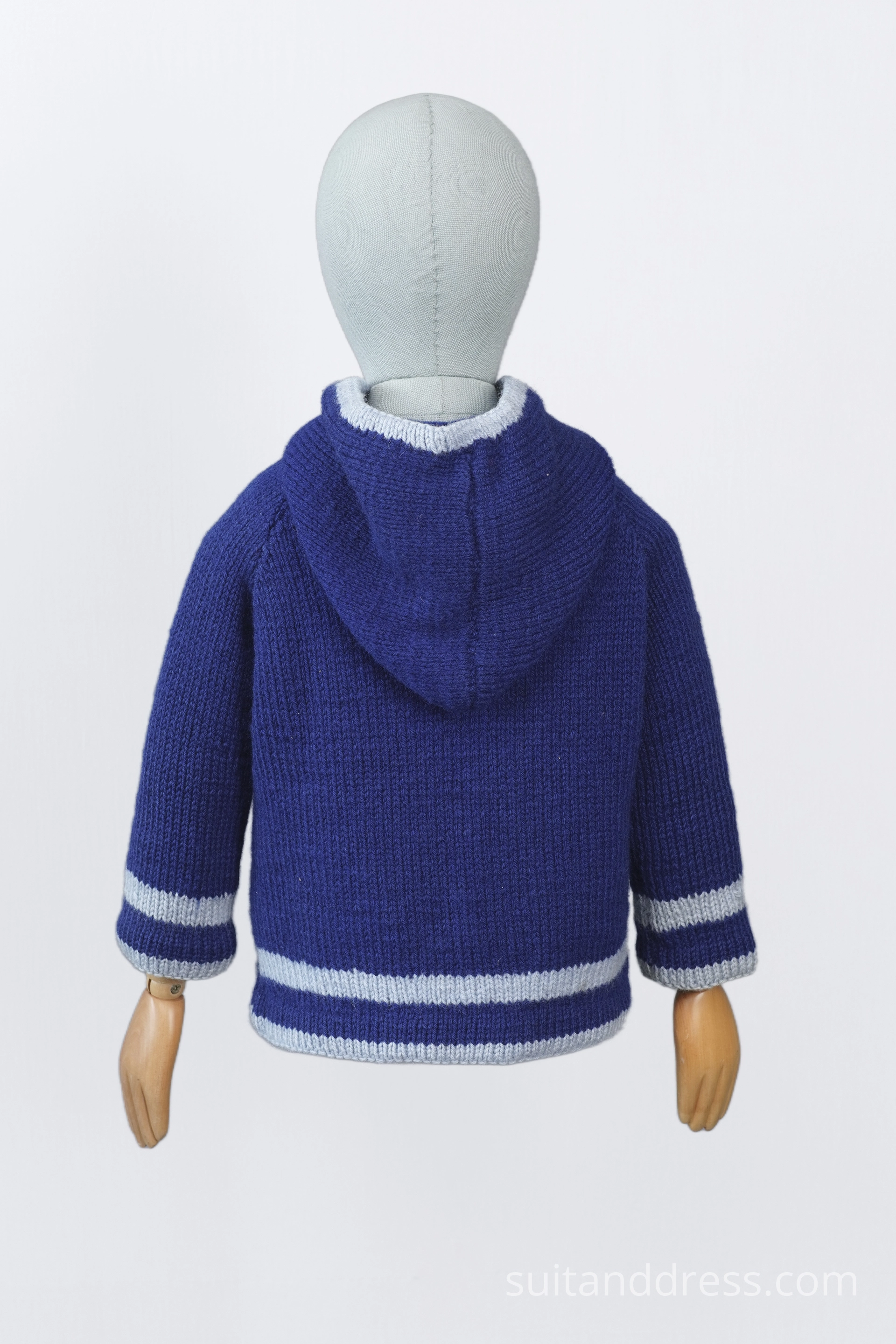 1970s kids hooded wool winter jacket vintage knitted cardigan for boys period costume rental for films in Riga Latvia
