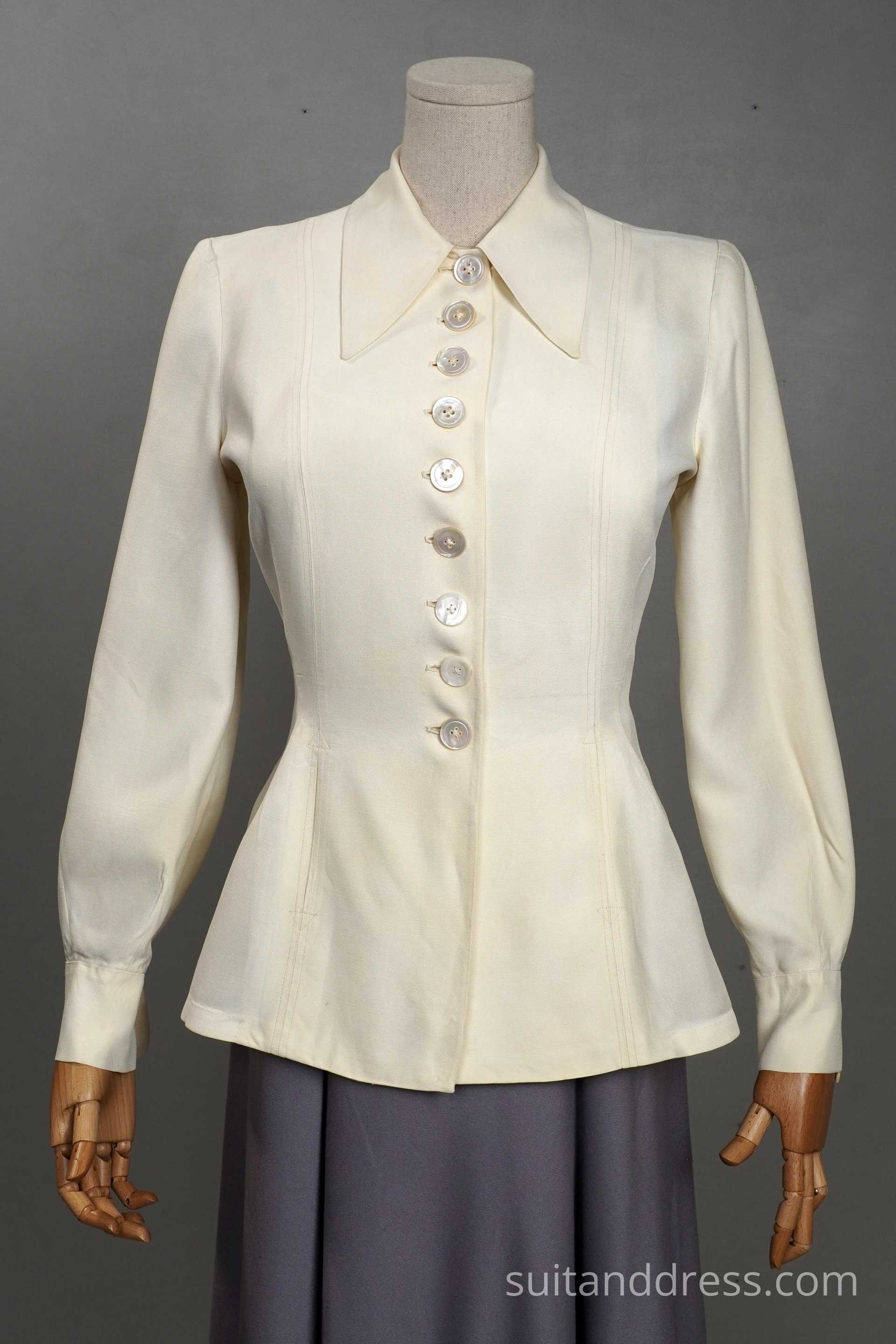 1940s white ladies blazer