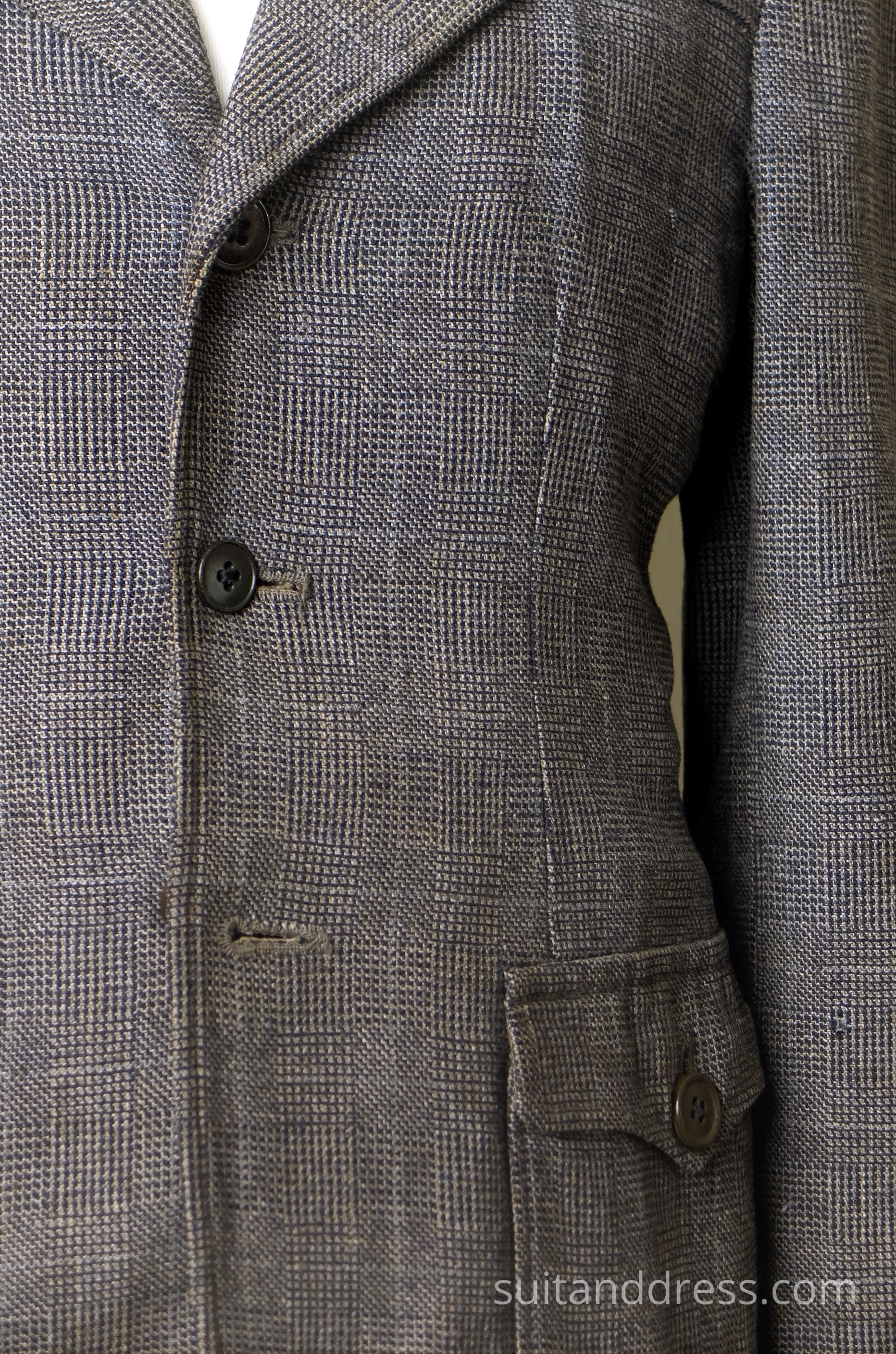 1930s plaid wool blazer with belted back