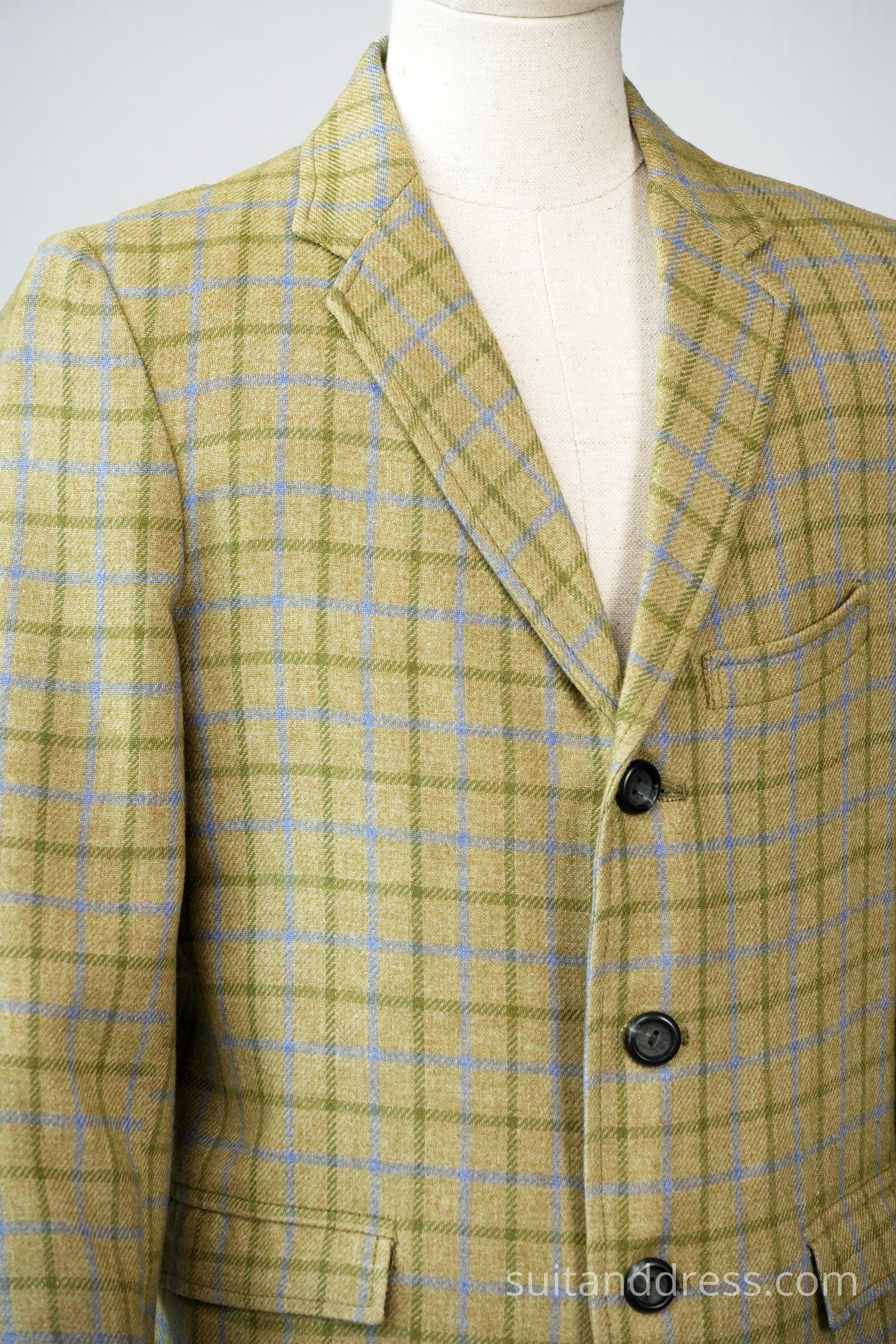 1960s boys plaid check jacket in green vintage costume rental for films in Riga Latvia