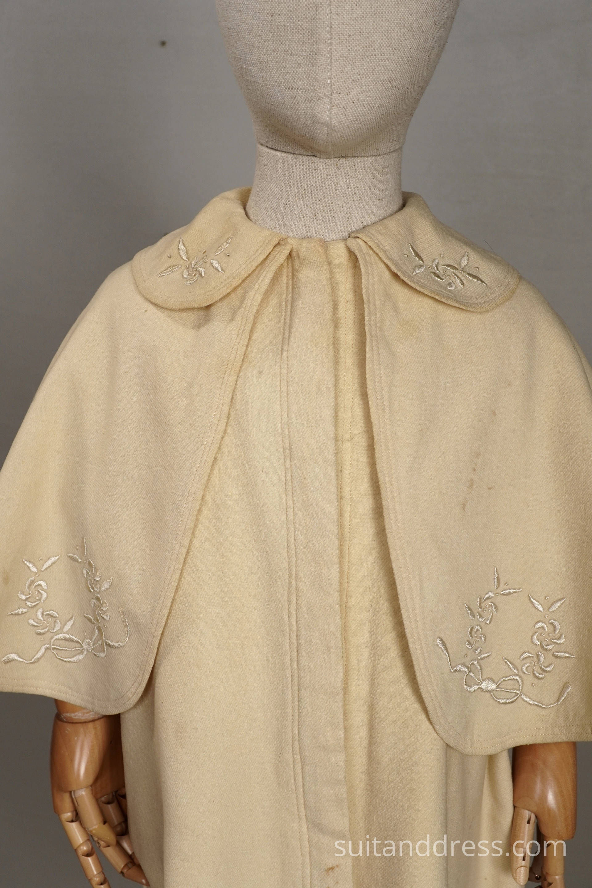 Edwardian christening babys coat ivory  embroidered cotume rental victorian