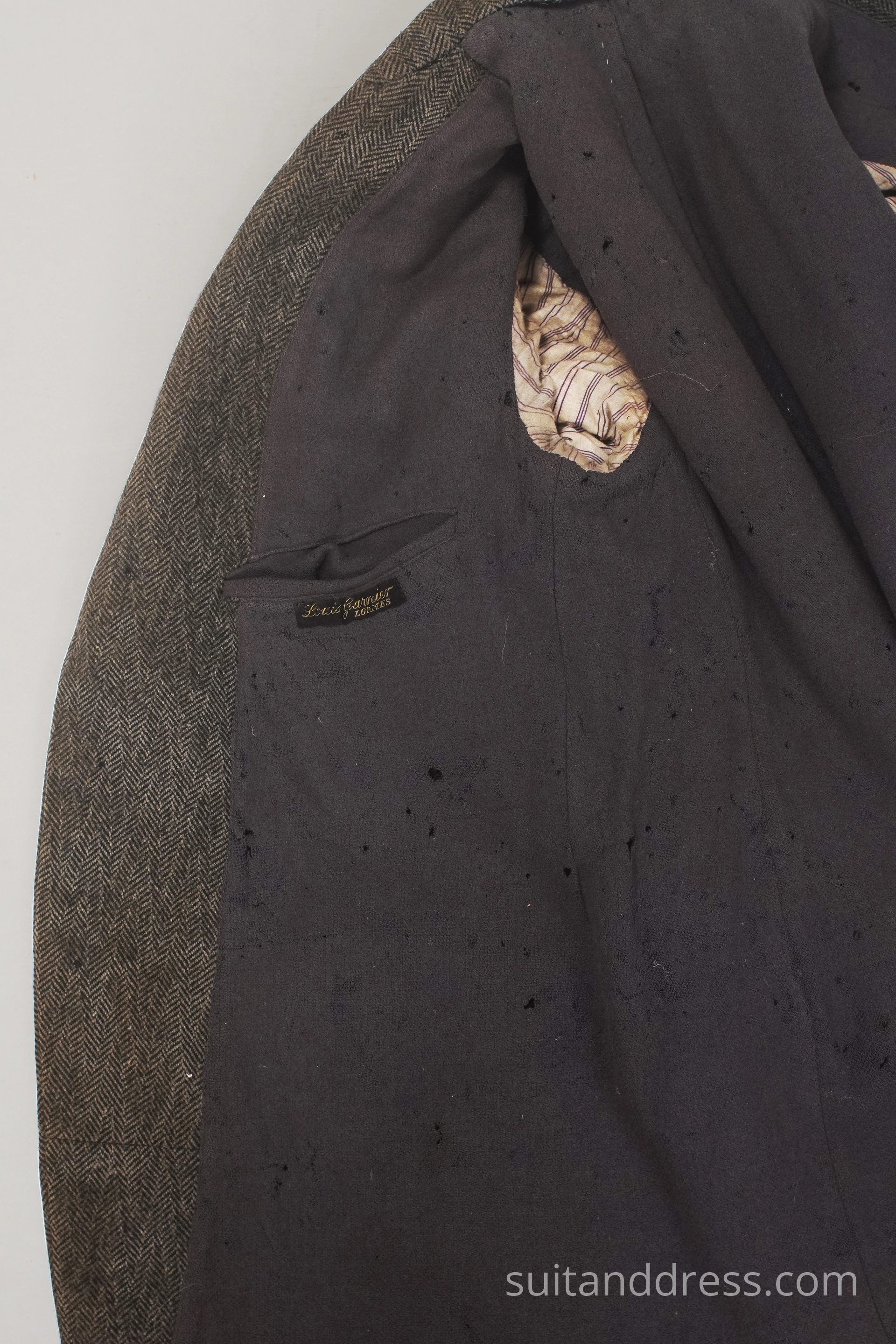 1920s sack coat in gray herringbone vintage French worker
