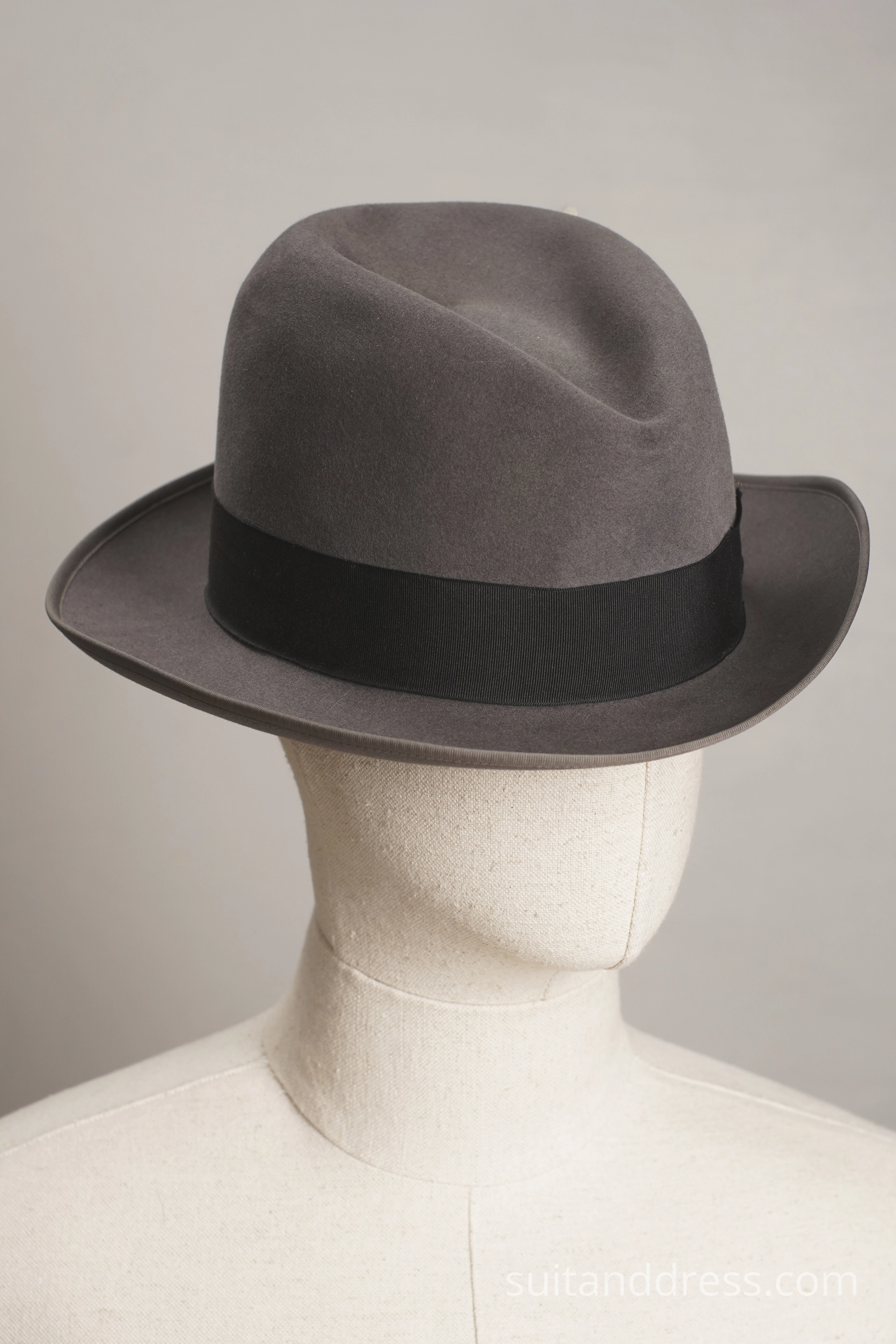1930s fedora gray felt hat vintage mens accesories