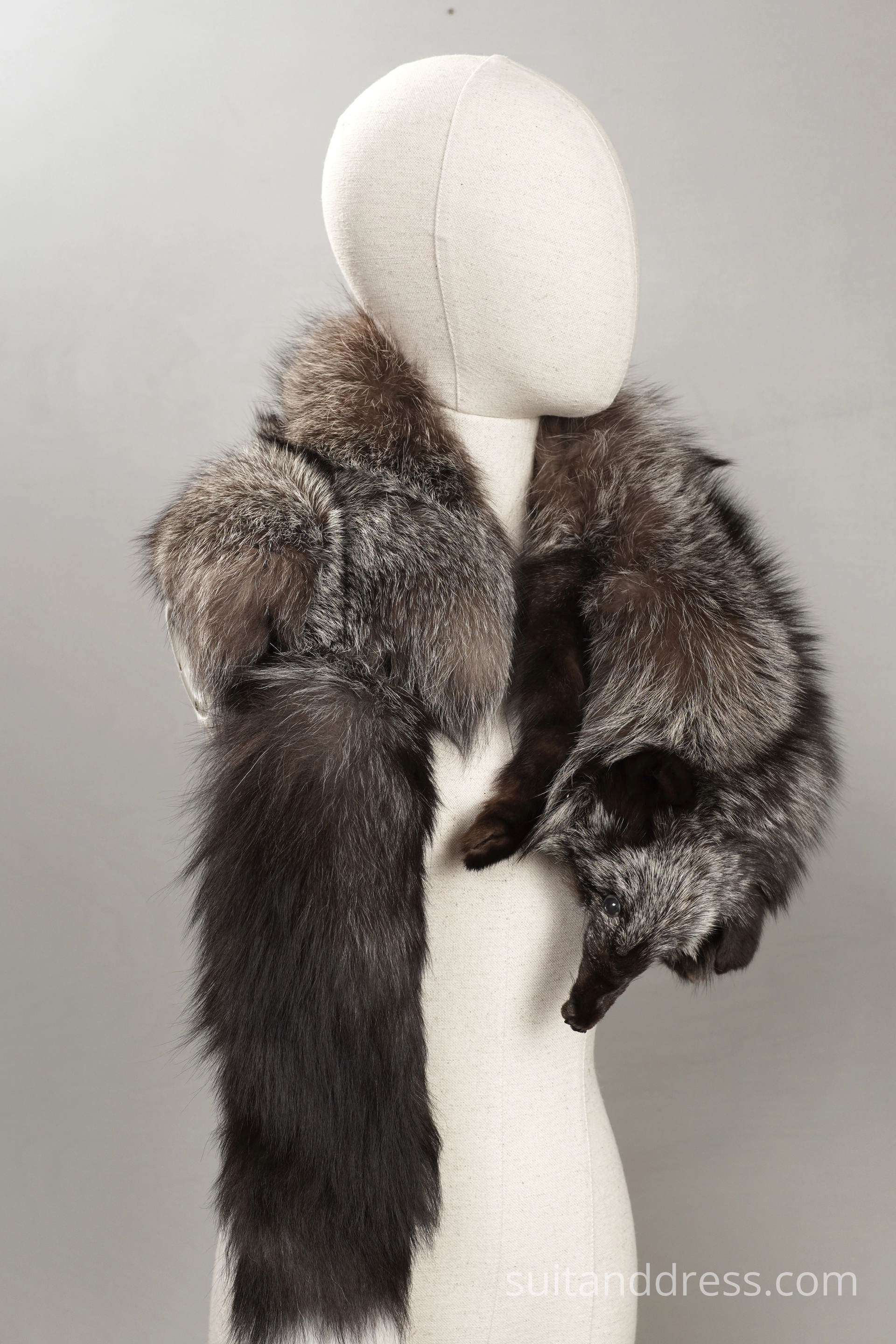 Silver fox collar for rent 