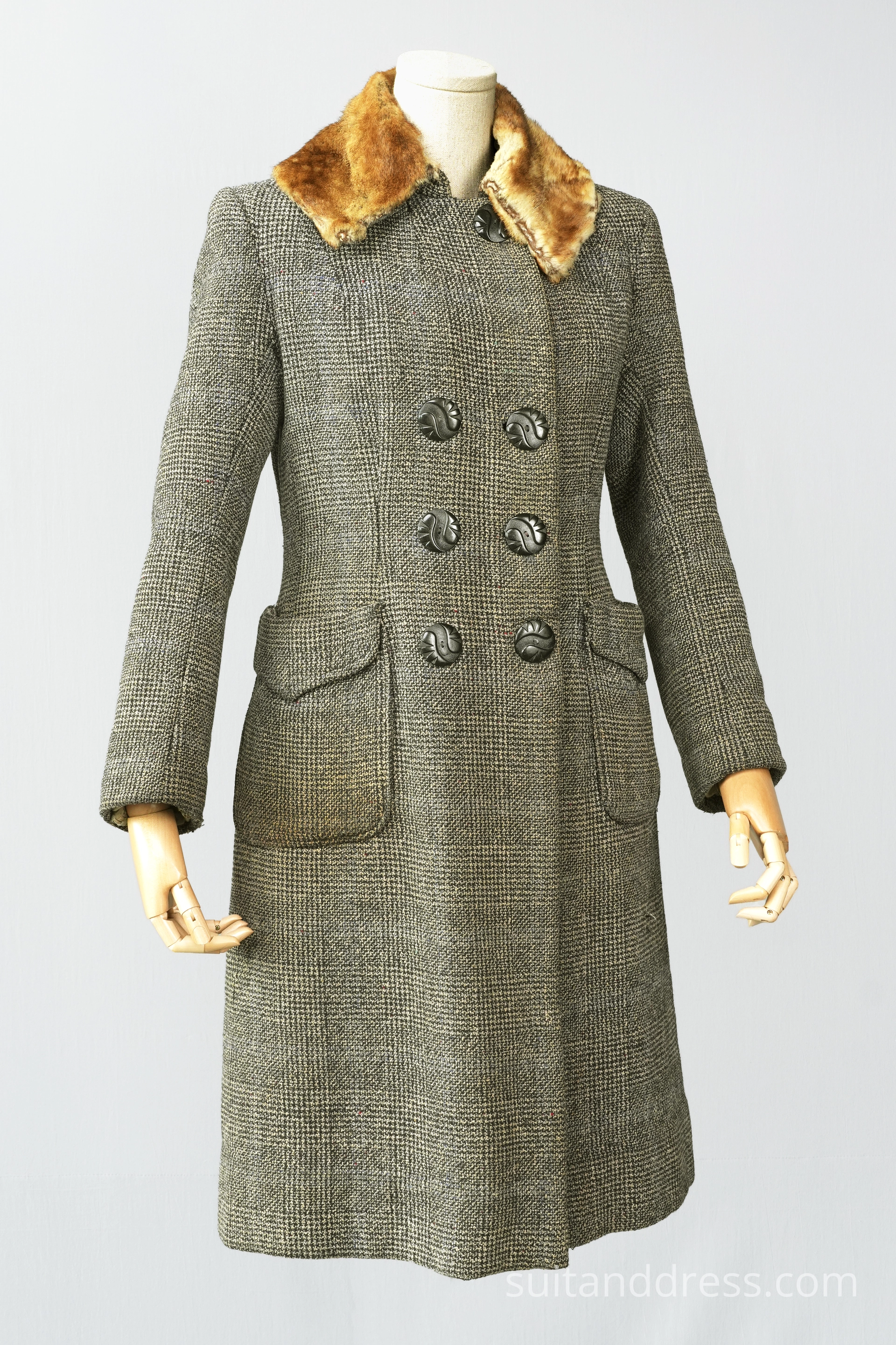 1940s 50s home made poor ladies winter coat vintage costume rent Riga Latvia
