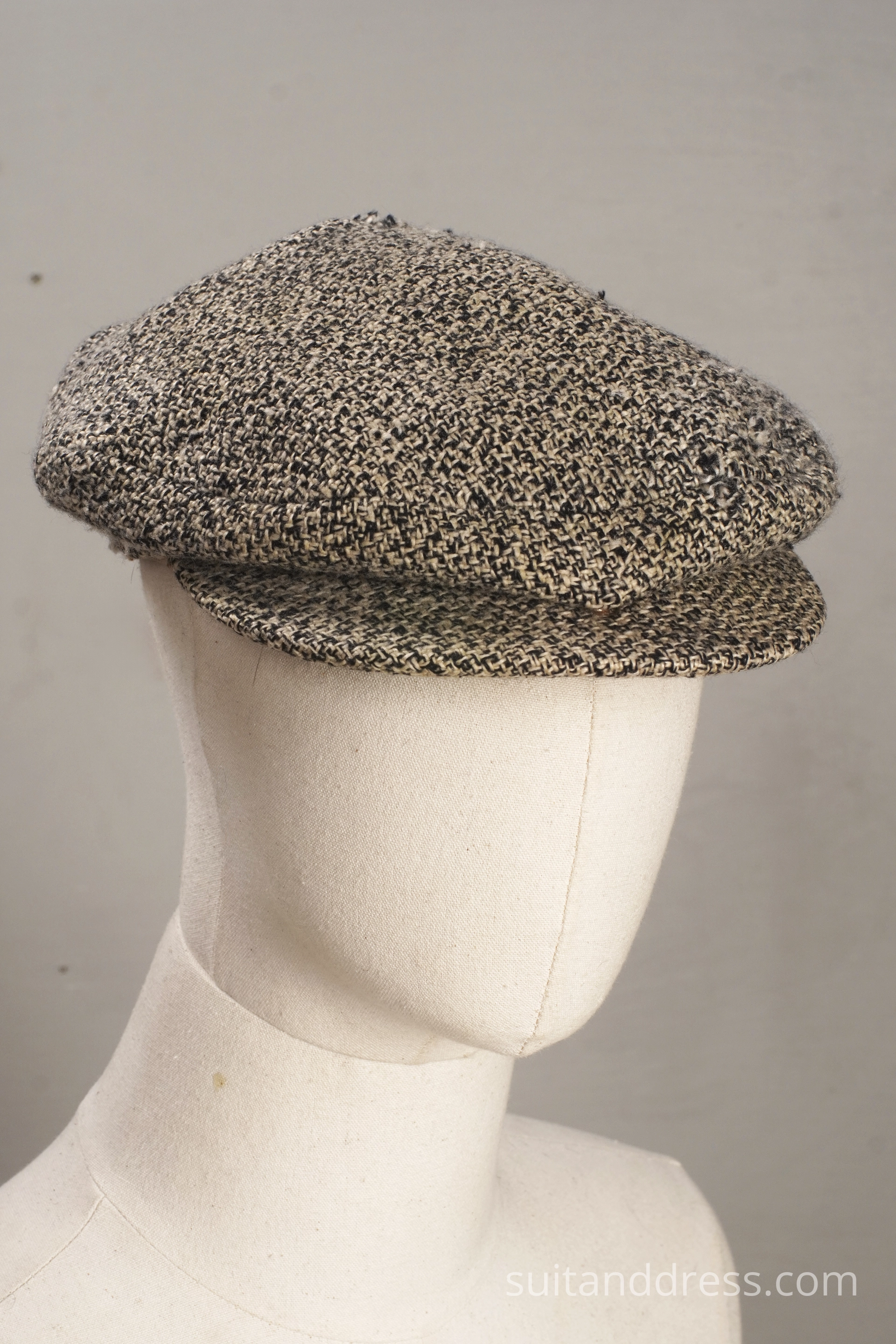 Mid-century donegal tweed flat cap