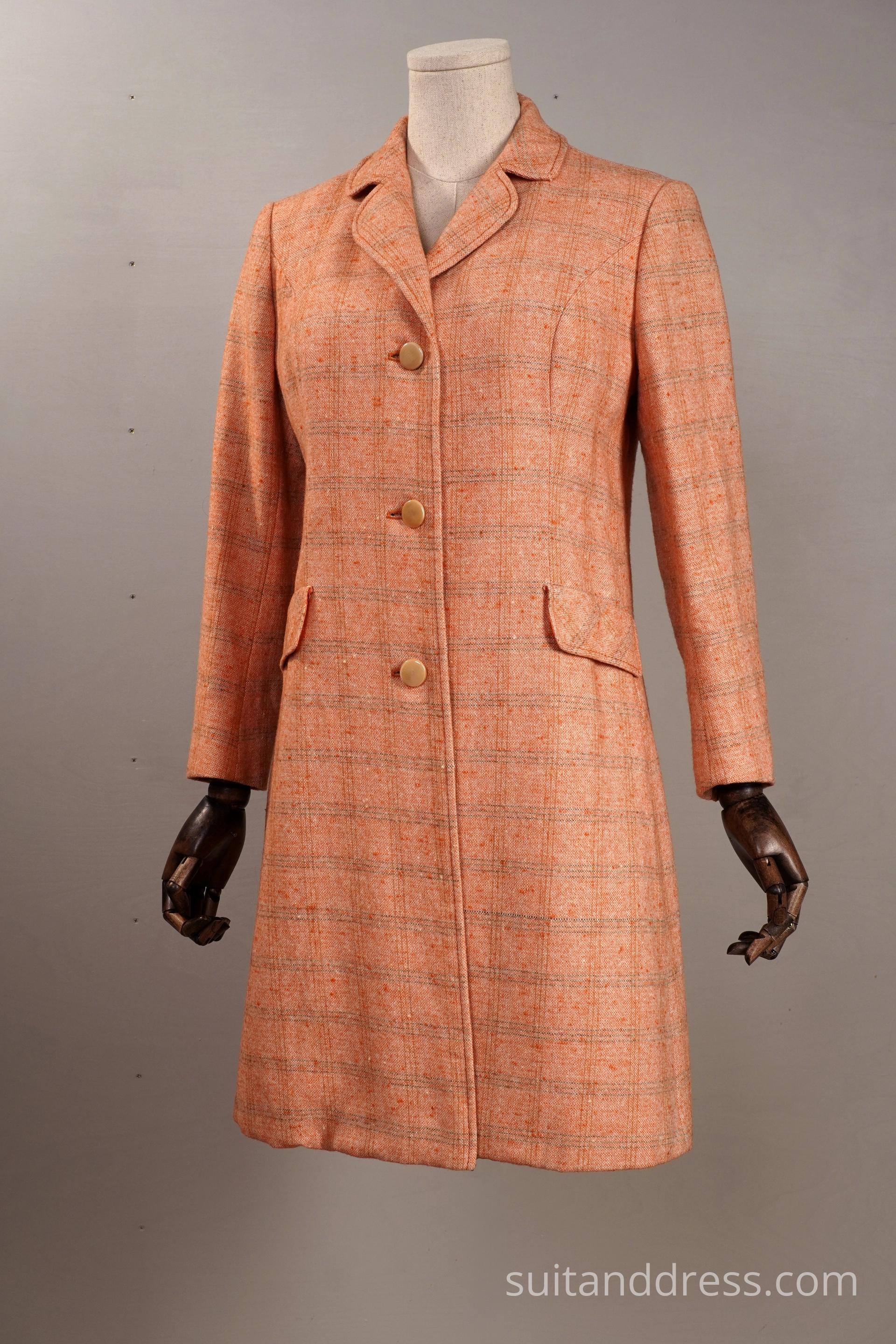 1970s salmon pink coat for rent