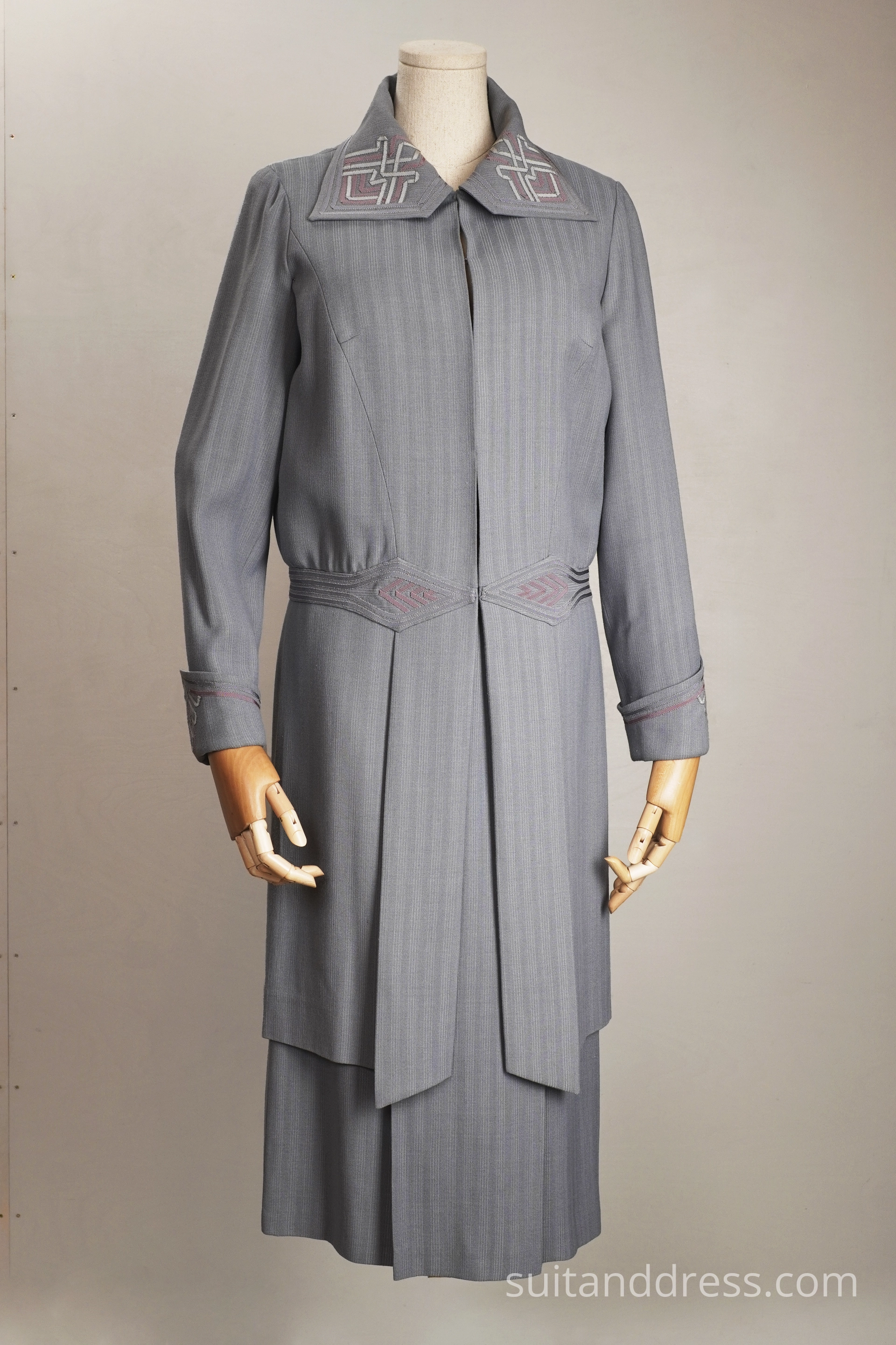 1920s ArtDeco style ladies suit ribbon trim replica