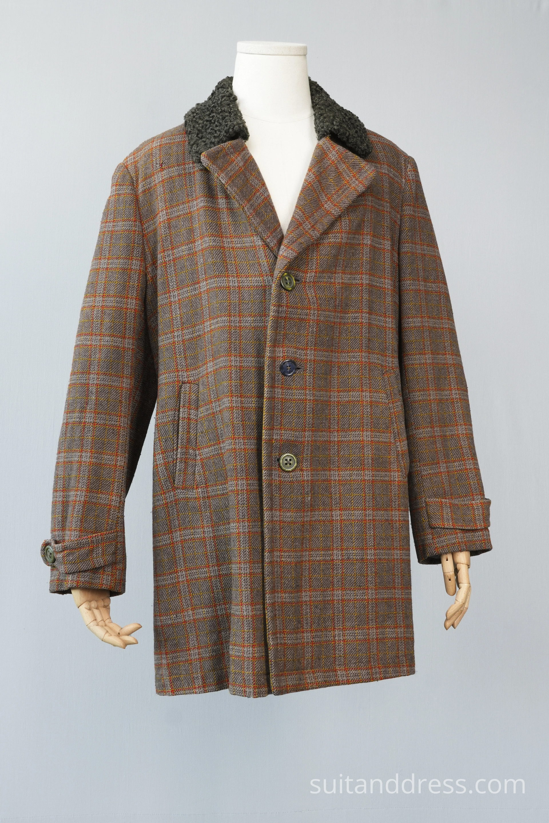 1920s 30s mens plaid wool short coat replica vintage costume rent Riga Latvia