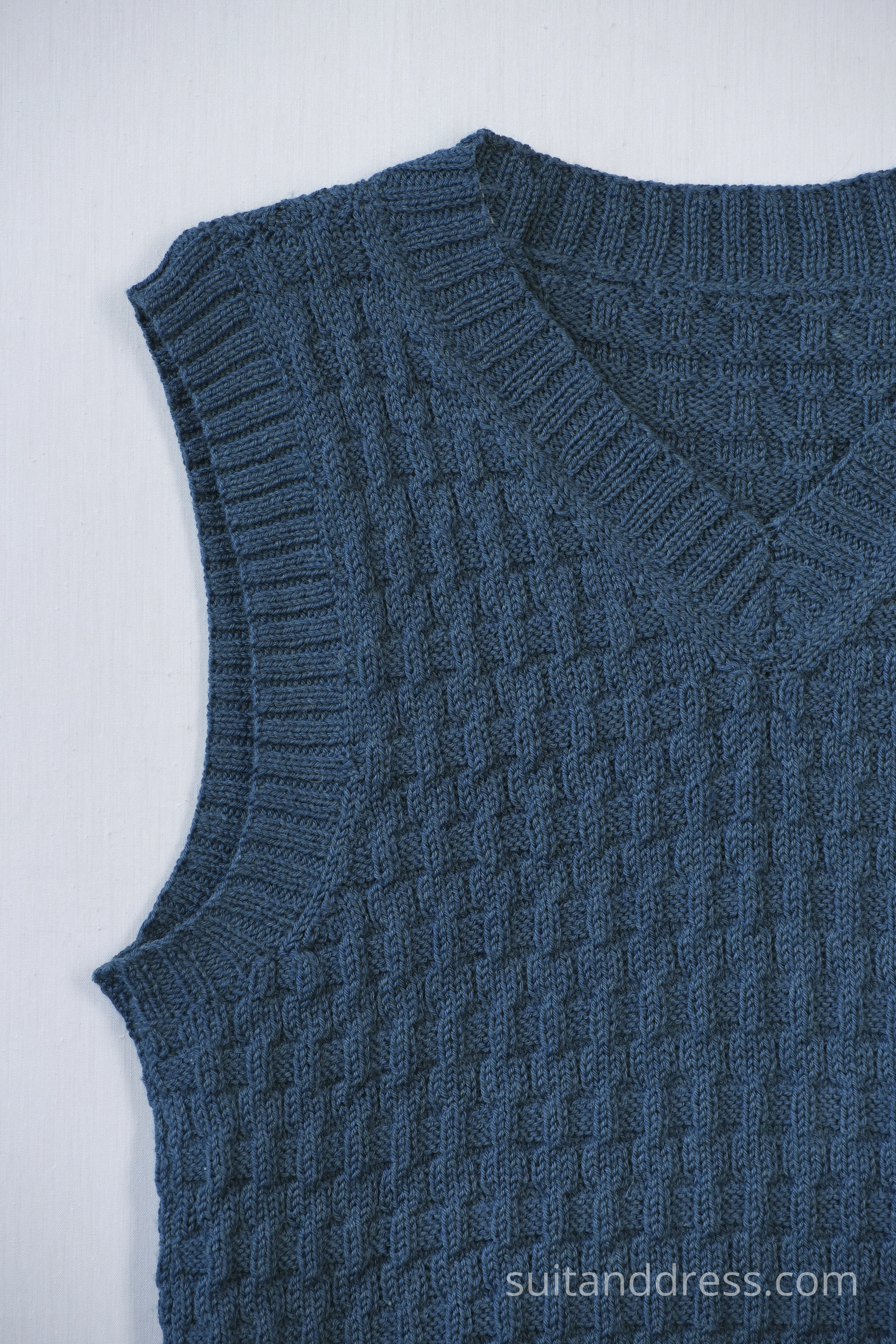 Hand knitted mens vest in teal vintage costume hire rent in Latvia Riga