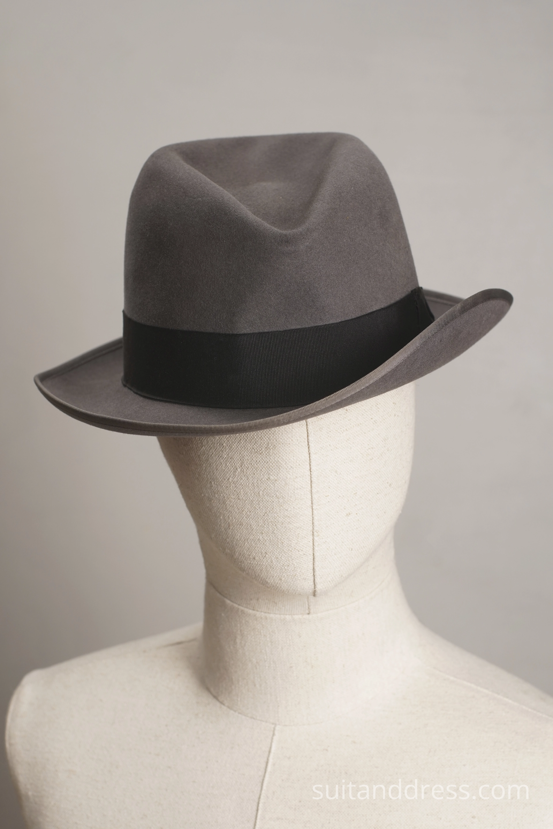 1930s fedora gray felt hat vintage mens accesories