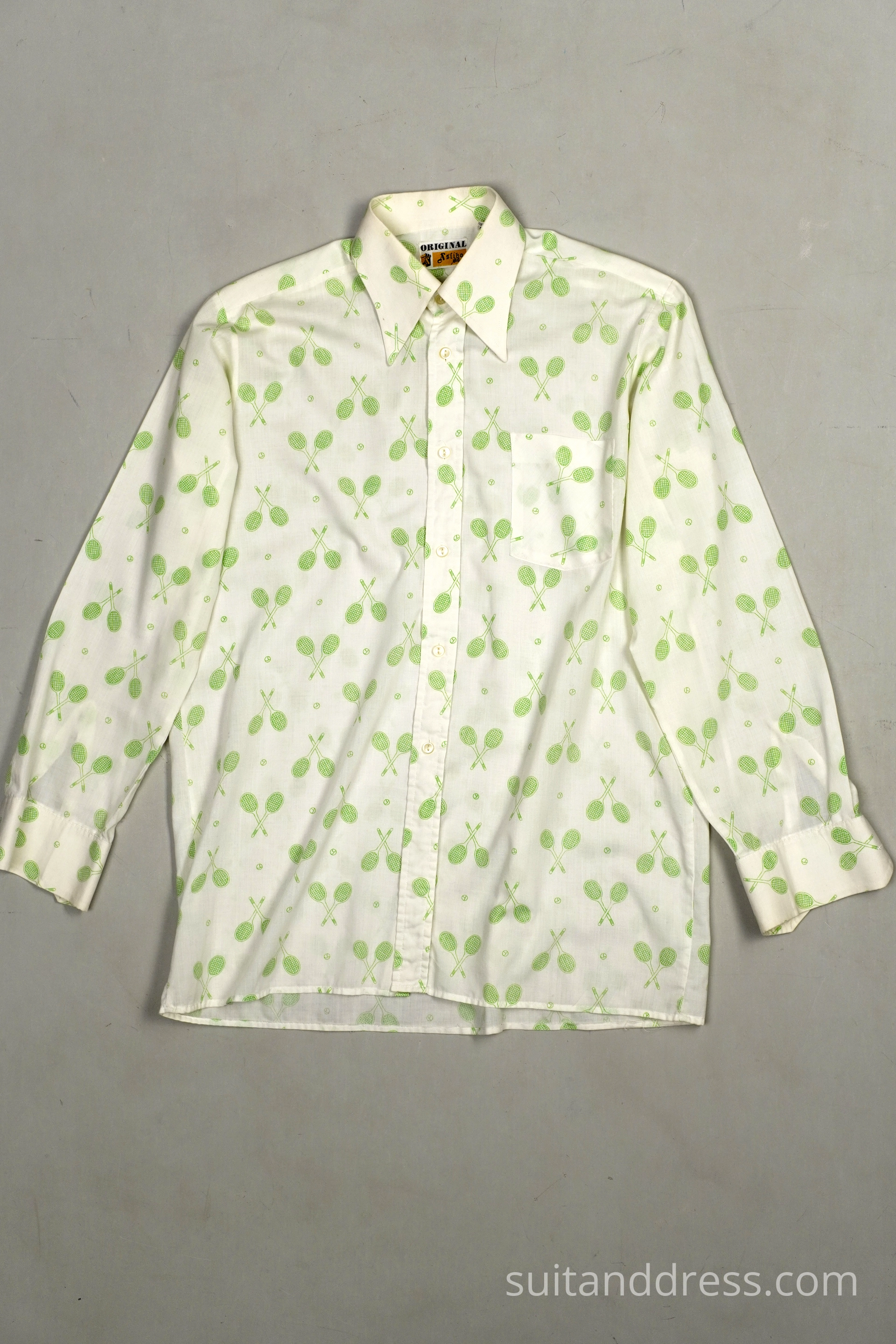 vintage 1970s tennis printed mens shirt costume rental