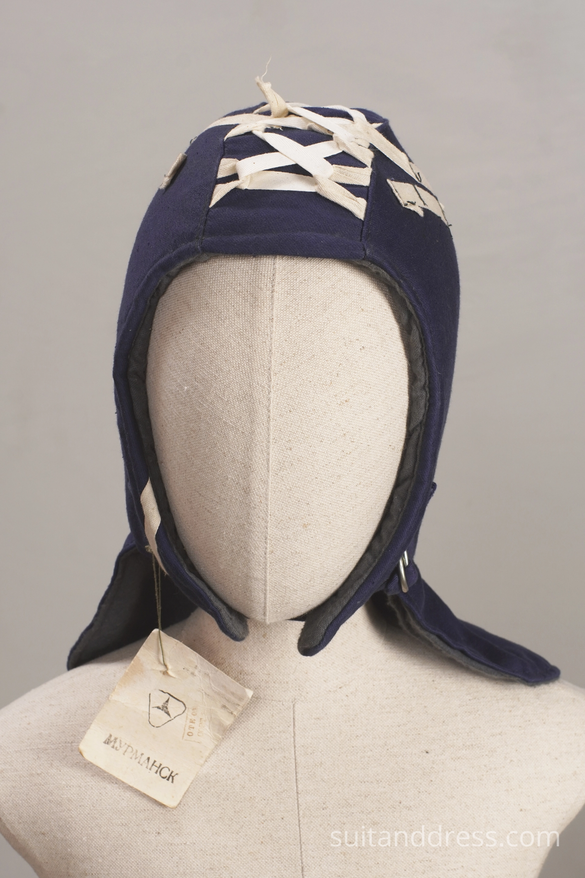 Vintage soviet workwear padded cap under helmet