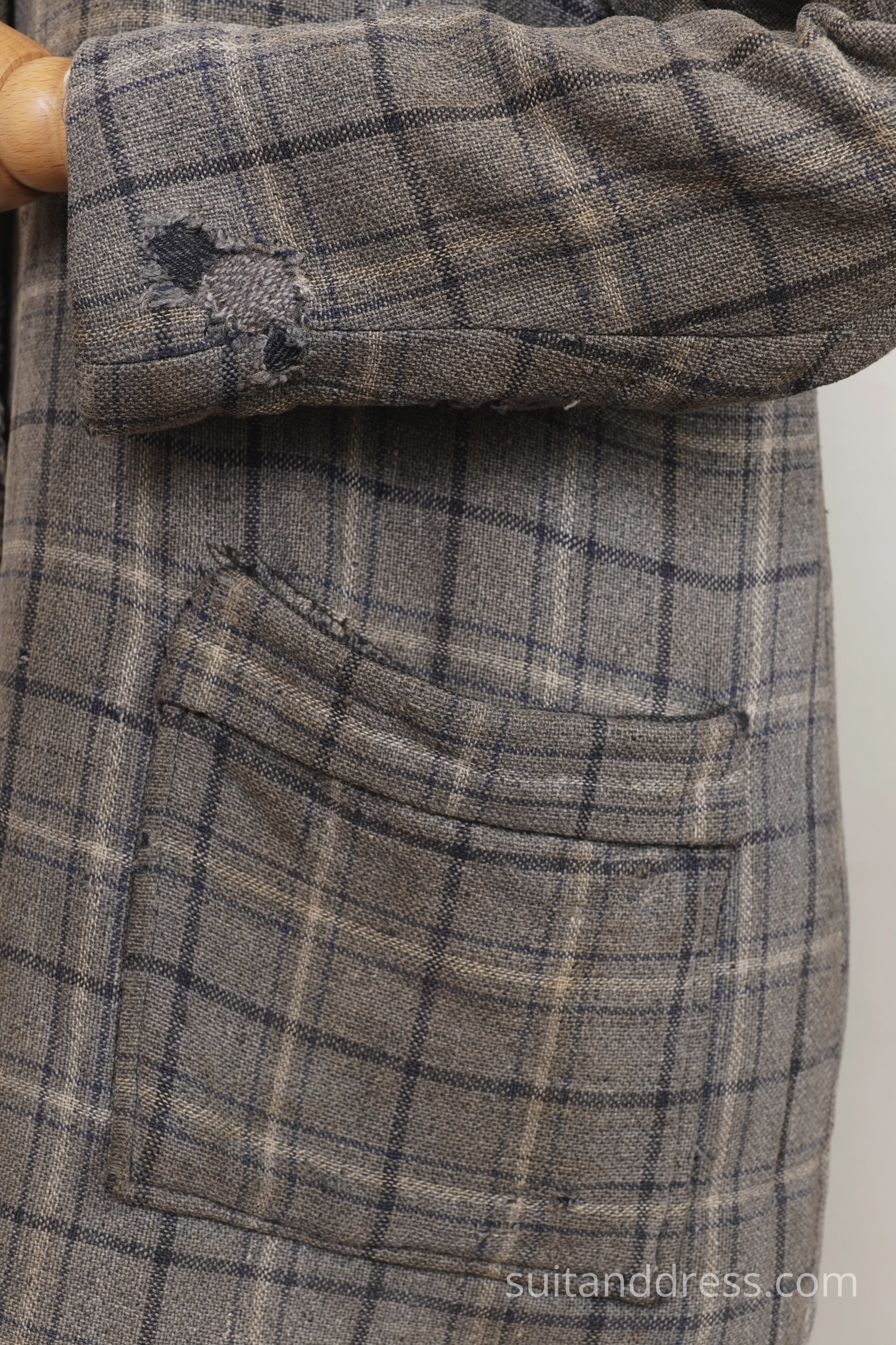 1940s poor, darned hand made coat