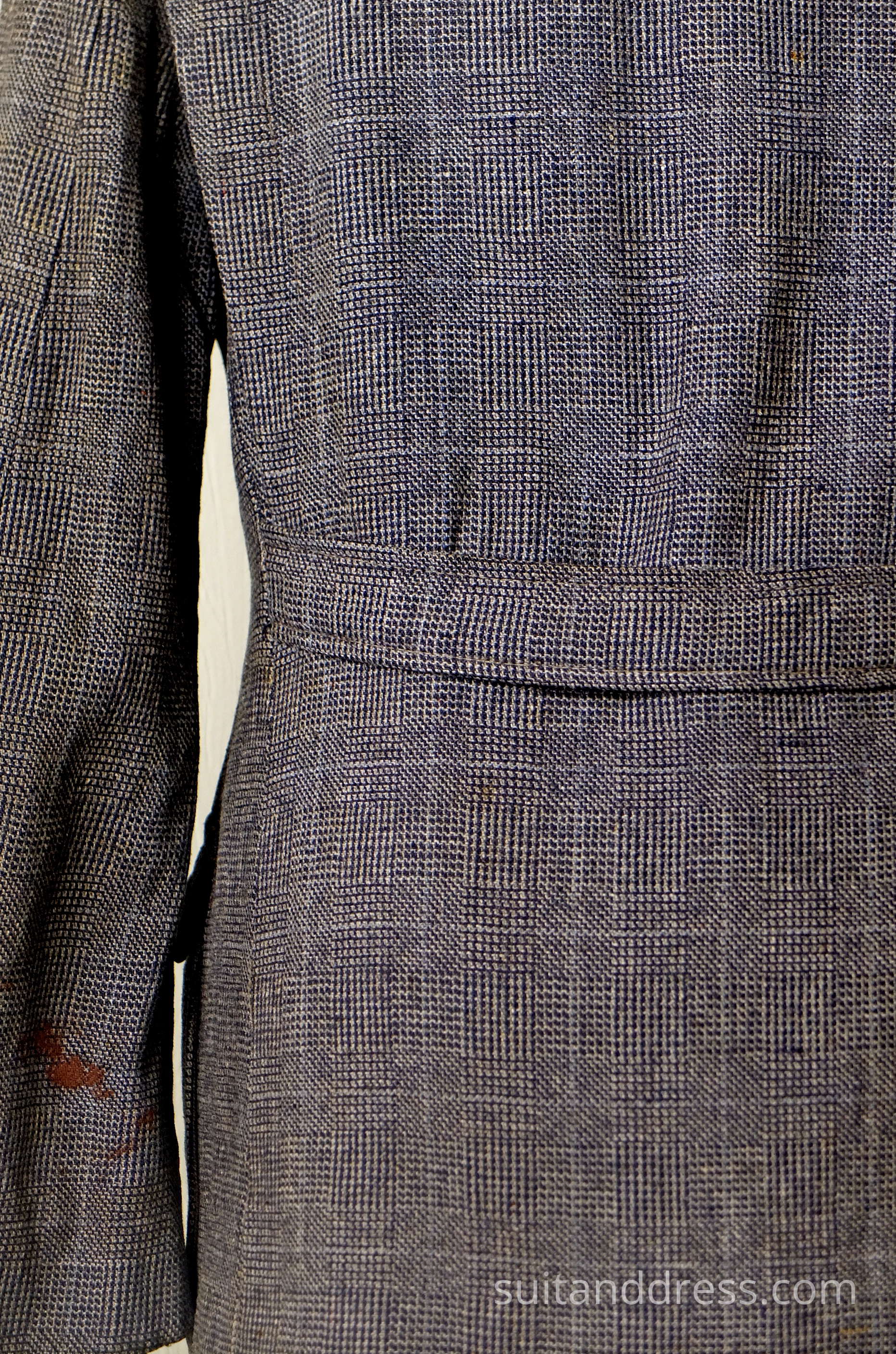 1930s plaid wool blazer with belted back