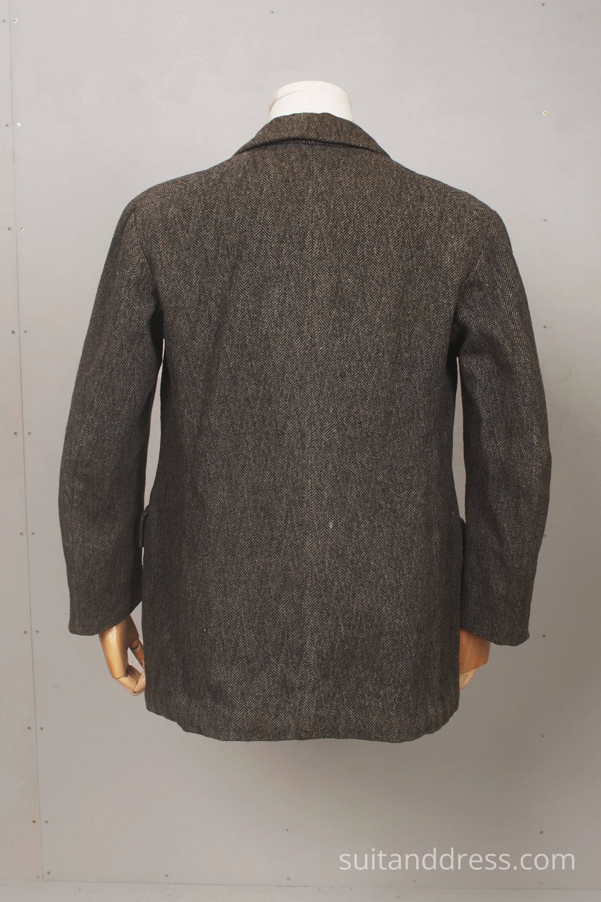 1920s sack coat in gray herringbone vintage workwear